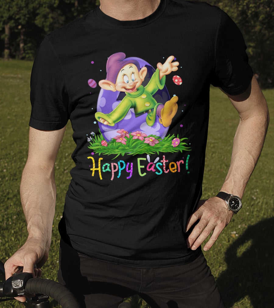 Happy Easter Dopey Disney Seven Dwarfs Purple Egg Celebration T-Shirt