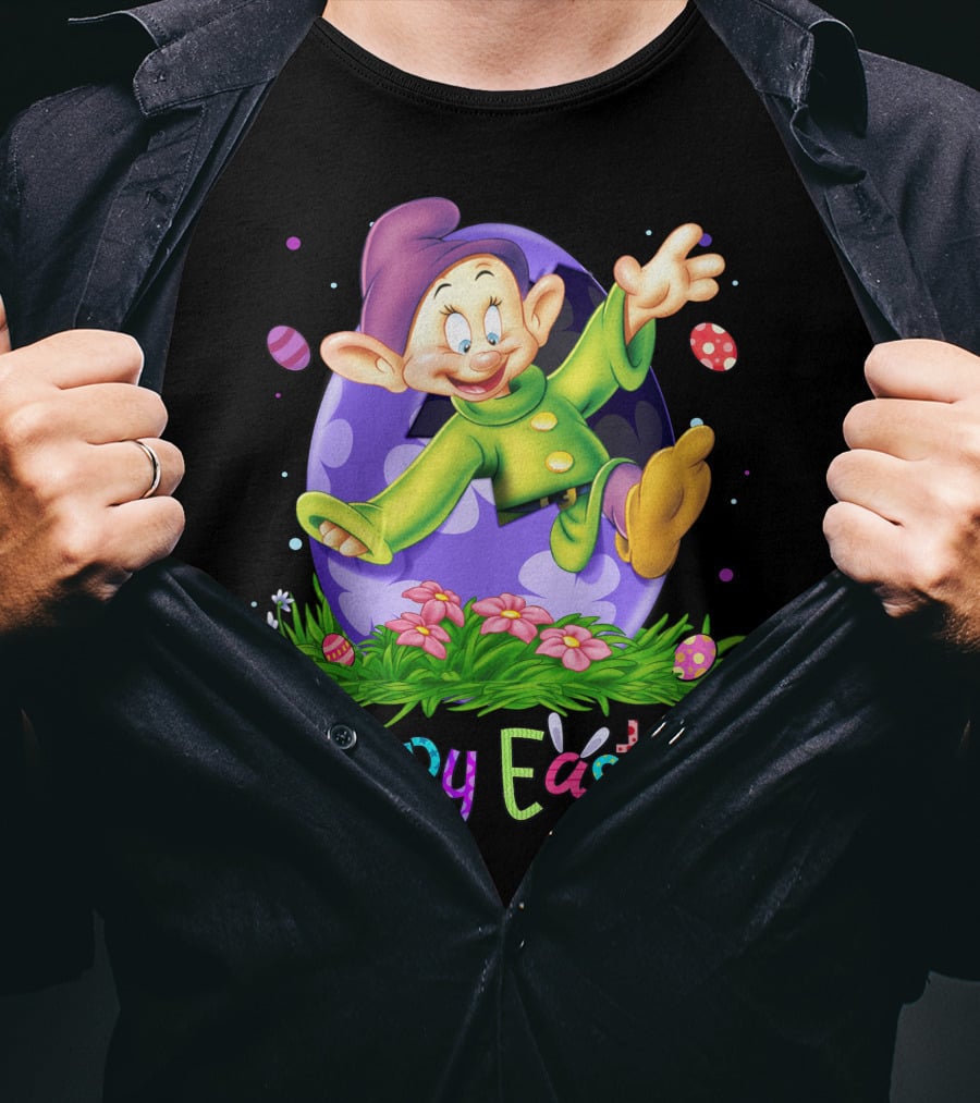Happy Easter Dopey Disney Seven Dwarfs Purple Egg Celebration T-Shirt
