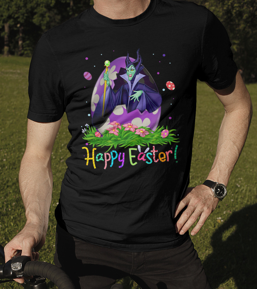 Happy Easter Maleficent Egg And Flowers T-Shirt