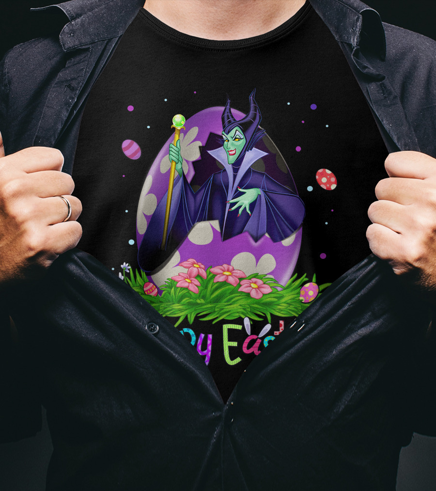 Happy Easter Maleficent Egg And Flowers T-Shirt
