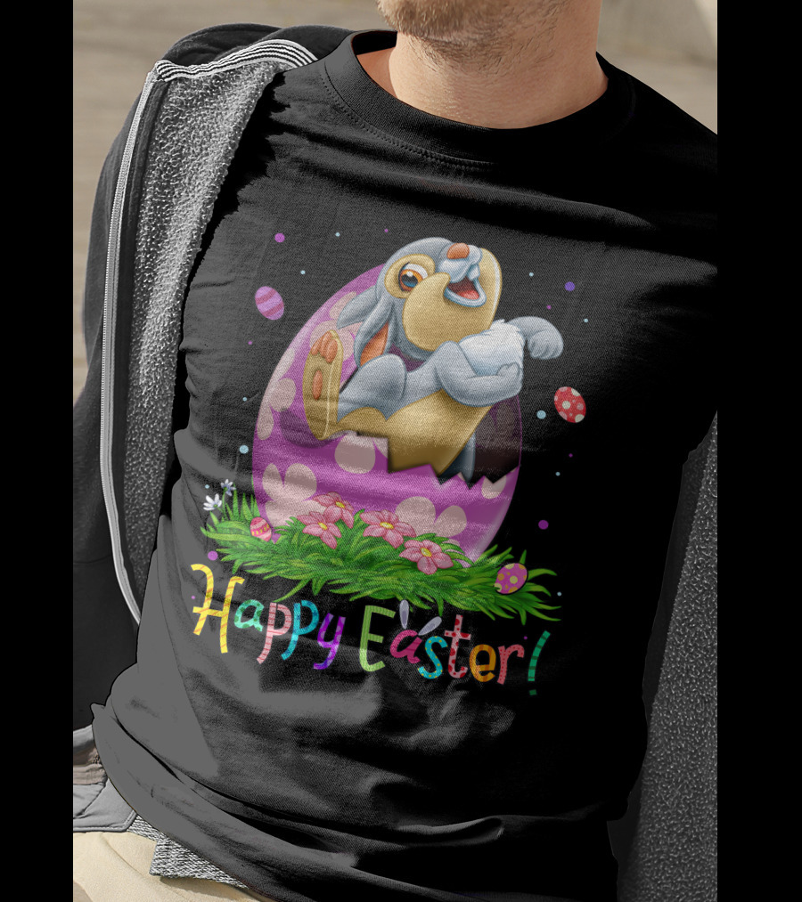 Thumper Happy Easter Bunny Egg Flowers T-Shirt