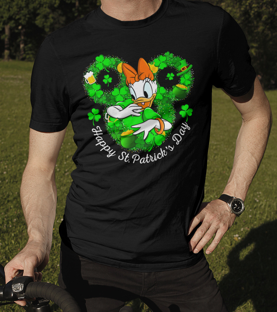 Daisy Happy St. Patrick's Day Shamrocks And Gold T-Shirt