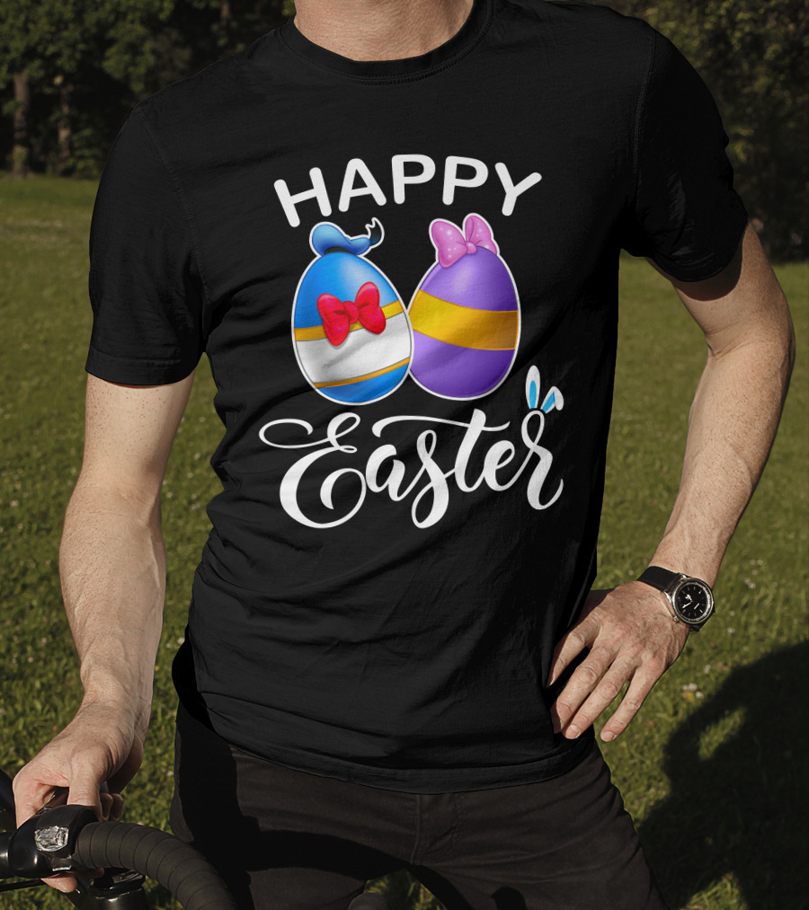 Happy Easter Donald Daisy Eggs With Bows T-Shirt