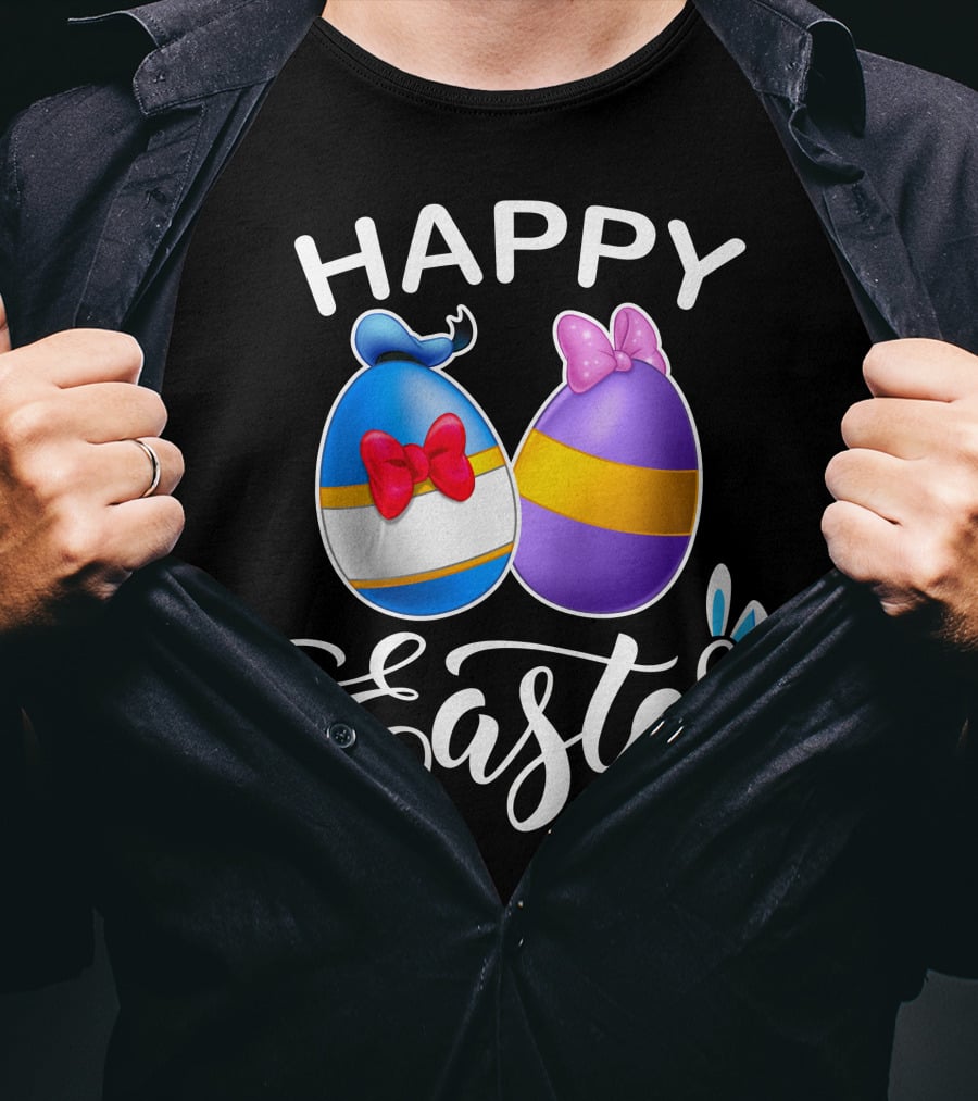 Happy Easter Donald Daisy Eggs With Bows T-Shirt