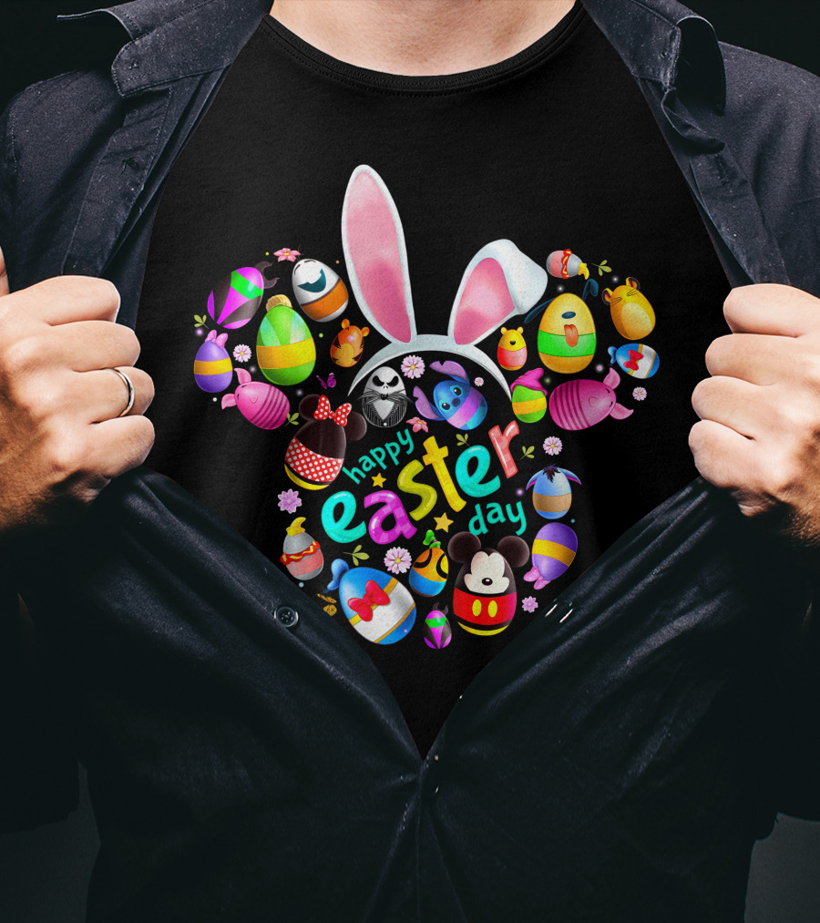 Happy Easter Day Bunny Ears Disney-Inspired Eggs T-Shirt