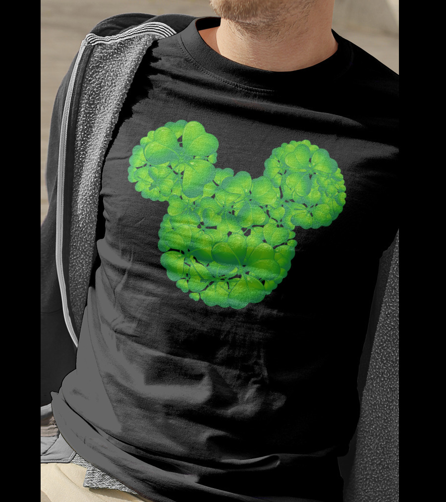Mickey Shamrocks Green Clover Minnie Ears St. Patrick's Day T-Shirt