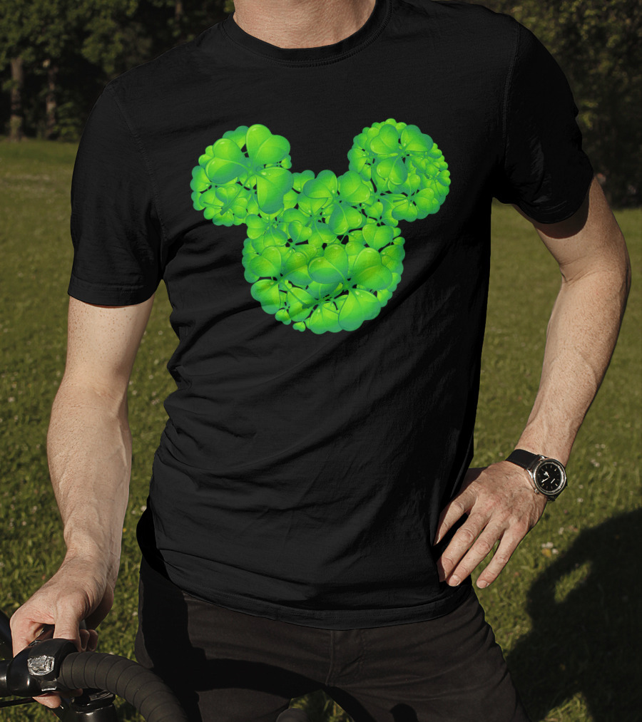 Mickey Shamrocks Green Clover Minnie Ears St. Patrick's Day T-Shirt