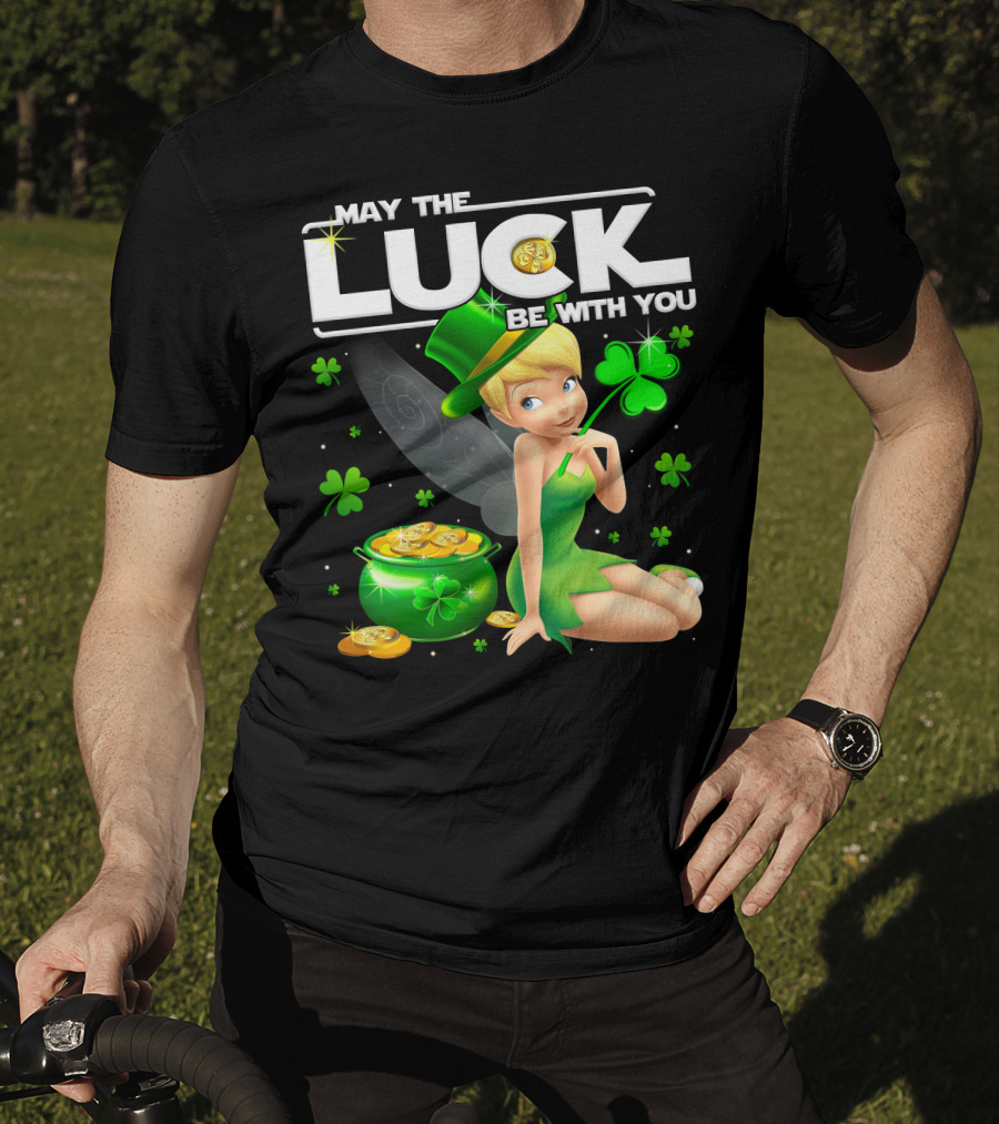 Tinkerbell May The Luck Be With You Shamrock And Pot Of Gold T-Shirt