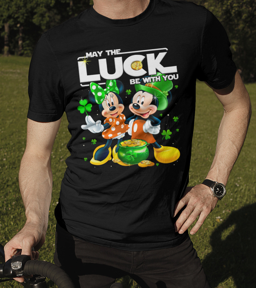 May The Luck Be With You Mickey And Minnie St. Patrick's Theme T-Shirt