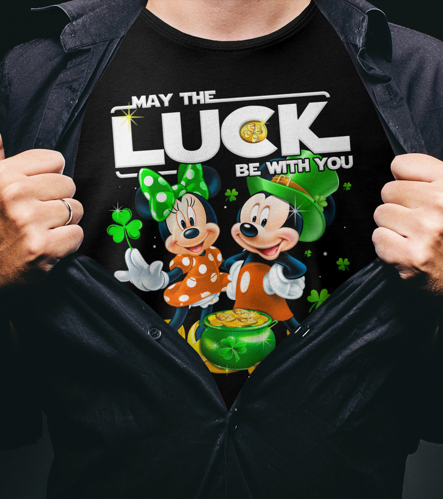May The Luck Be With You Mickey And Minnie St. Patrick's Theme T-Shirt