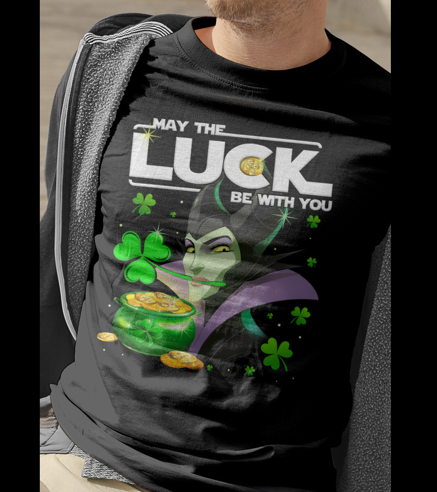 May The Luck Be With You Maleficent Clovers Coins Pot T-Shirt