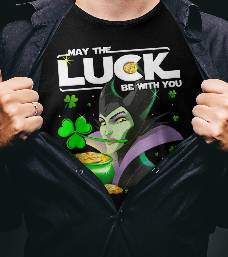 May The Luck Be With You Maleficent Clovers Coins Pot T-Shirt