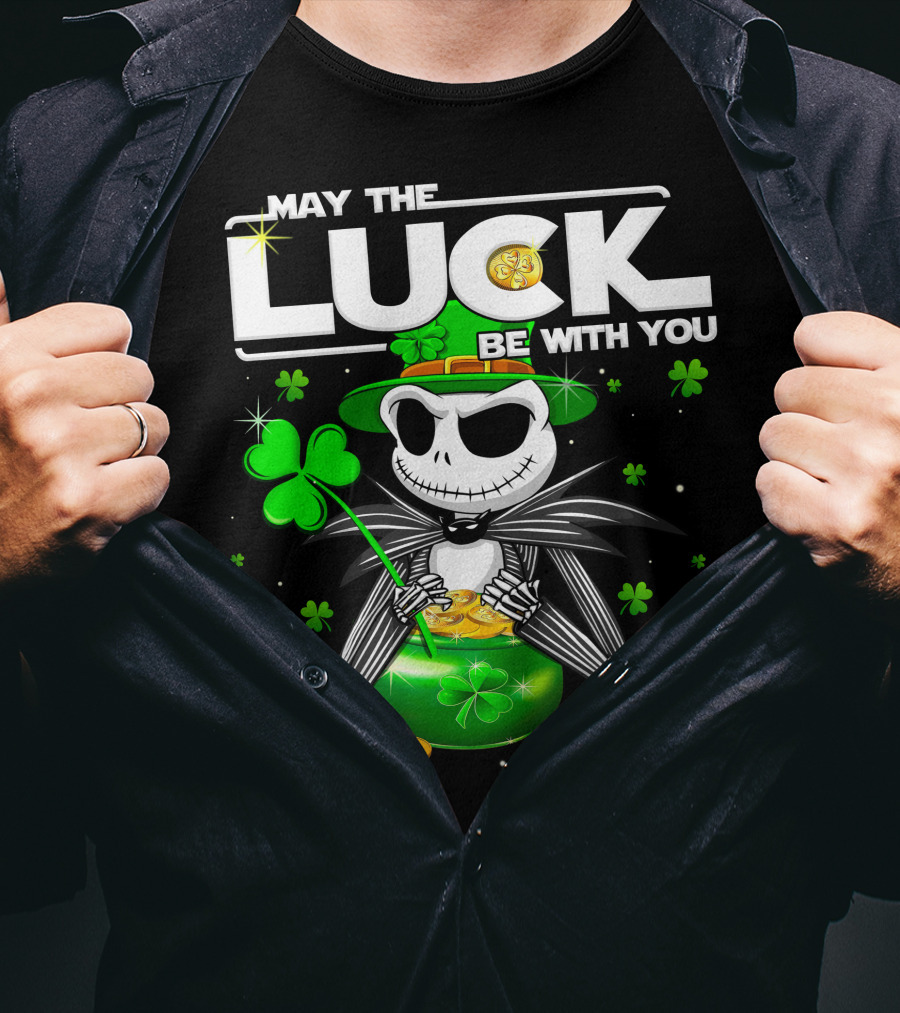 May The Luck Be With You Jack Skellington St. Patrick's Day T-Shirt