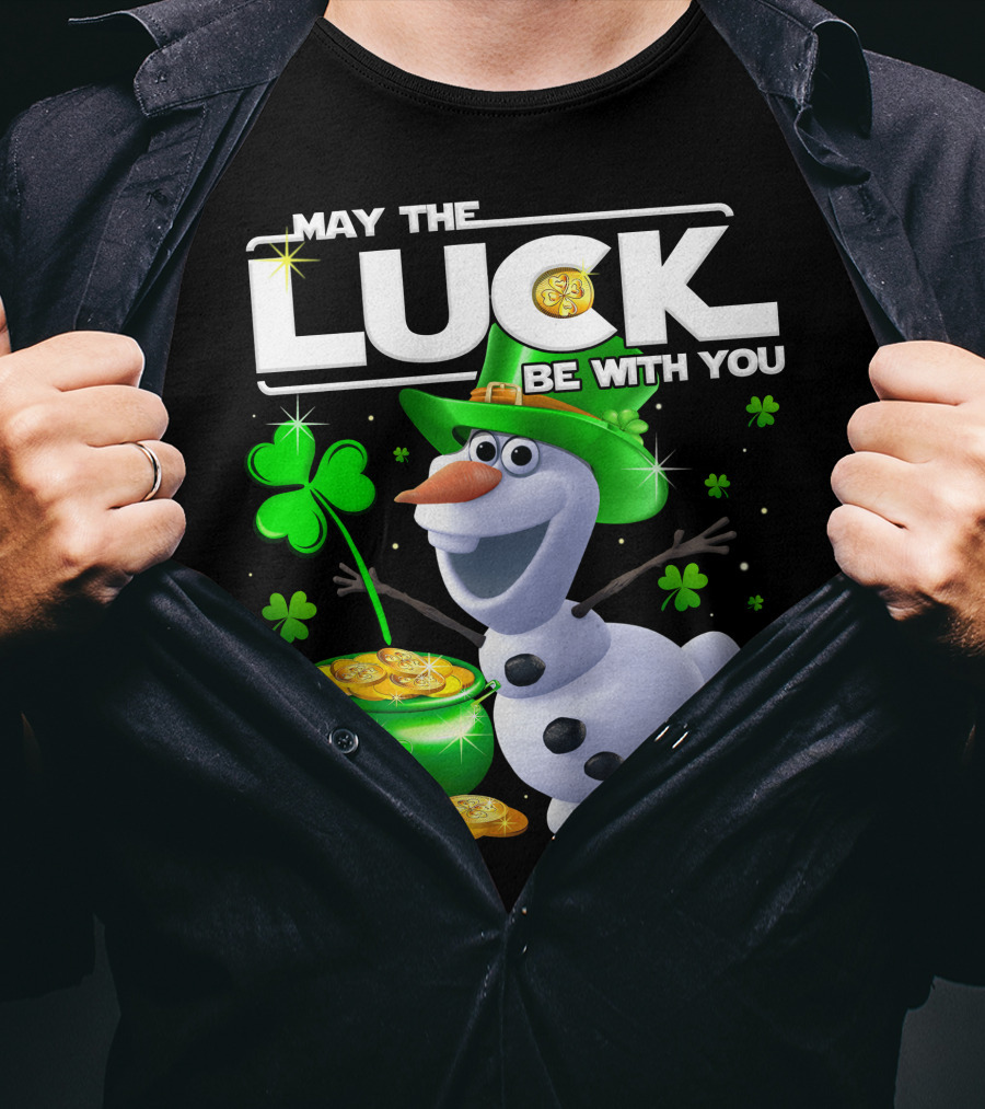 Olaf May The Luck Be With You St. Patrick's Day Clover Coins T-Shirt