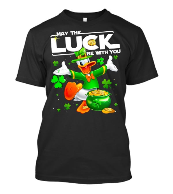 Donald May The Luck Be With You St. Patrick's Day Leprechaun Duck With Pot Of Gold T-Shirt