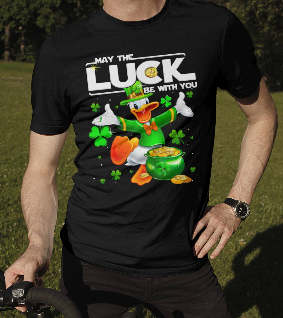 Donald May The Luck Be With You St. Patrick's Day Leprechaun Duck With Pot Of Gold T-Shirt