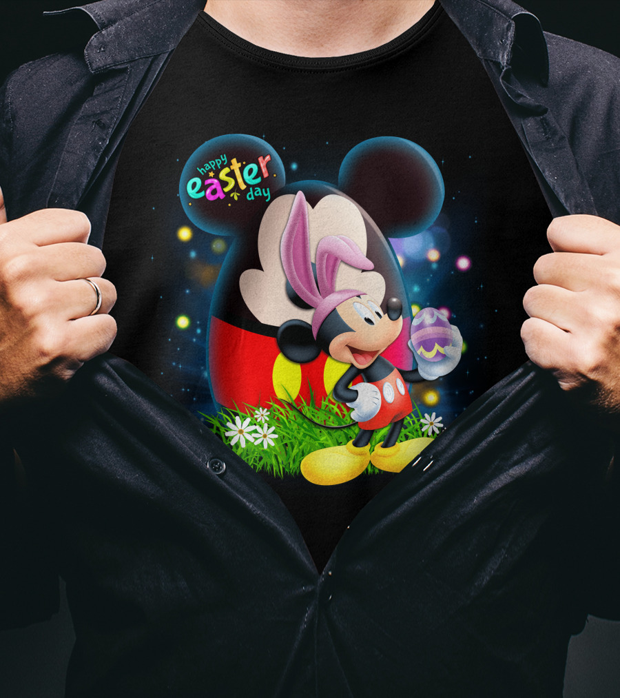 Happy Easter Day Mickey Mouse Egg Hunt Celebration T-Shirt
