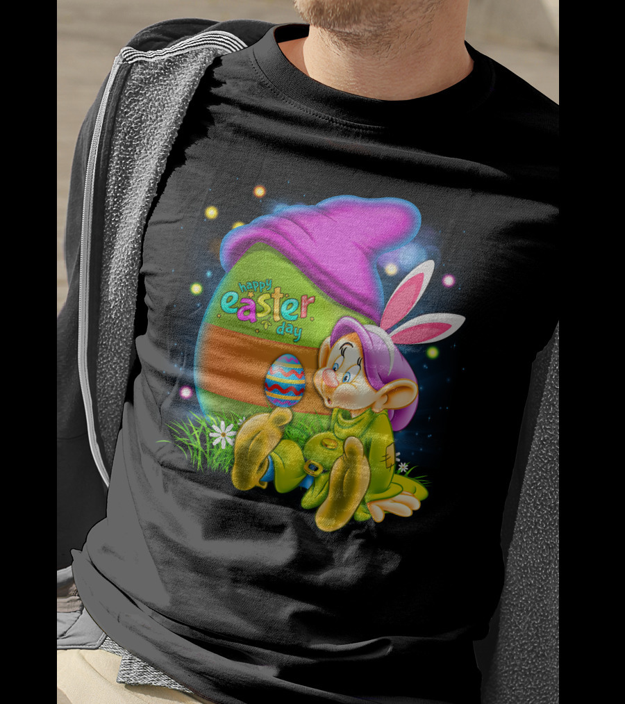 Happy Easter Day Dopey With Colorful Egg And Bunny Ears T-Shirt
