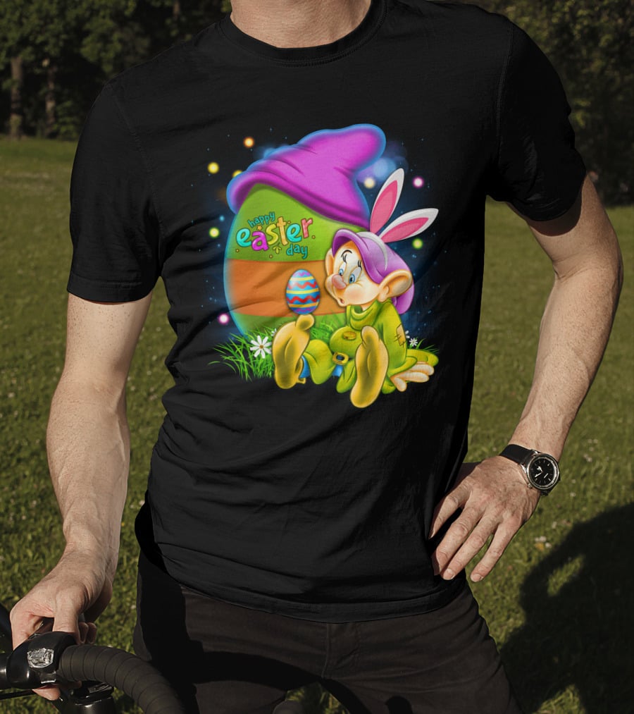 Happy Easter Day Dopey With Colorful Egg And Bunny Ears T-Shirt