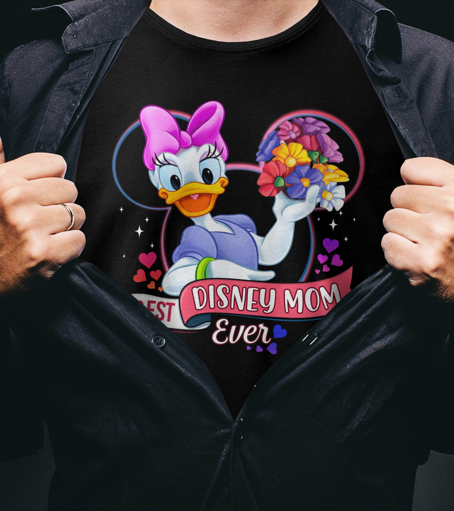 Best Disney Mom Ever Daisy Bow Flowers Hearts T-Shirt