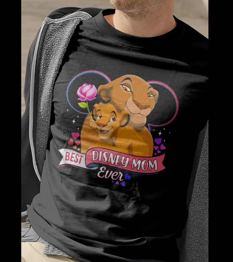 Best Disney Mom Ever Simba And Mom Hearts And Rose T-Shirt