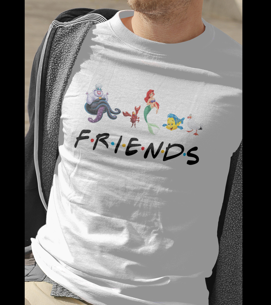 The Little Mermaid Friends Ursula Ariel Sebastian Flounder Scuttle T-Shirt