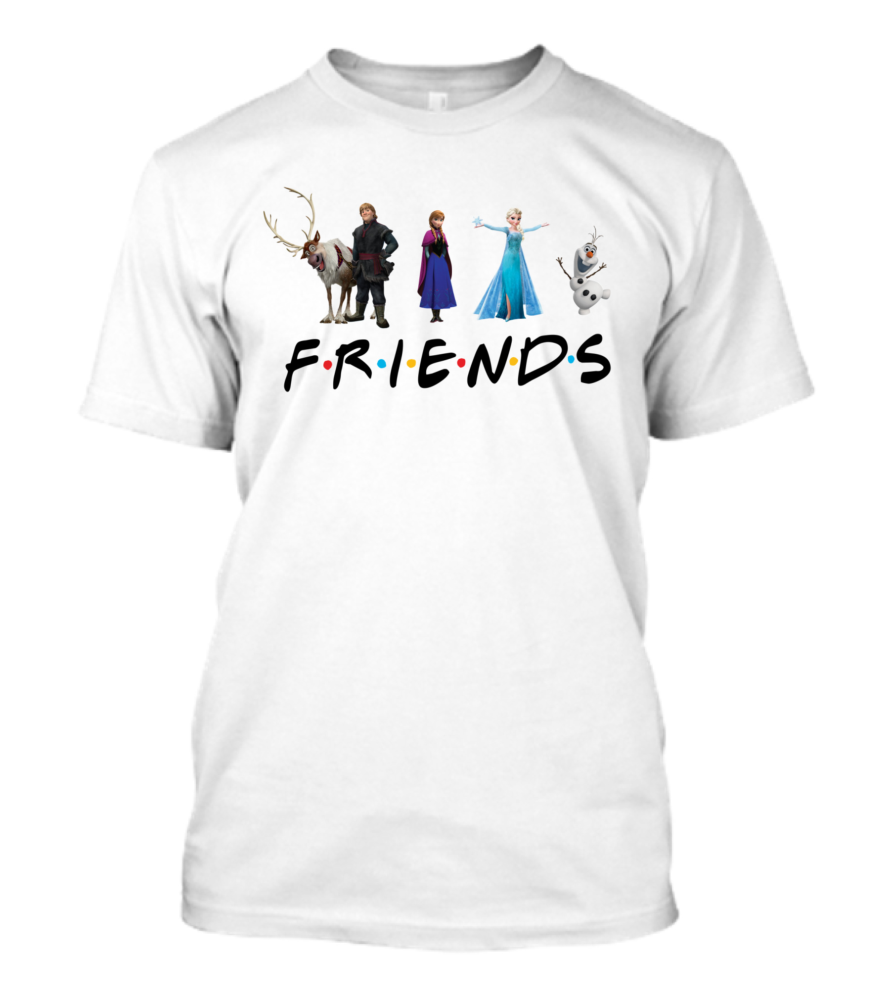 Frozen Characters Friends Logo T-Shirt
