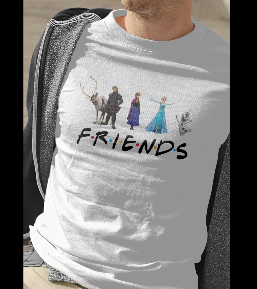 Frozen Characters Friends Logo T-Shirt