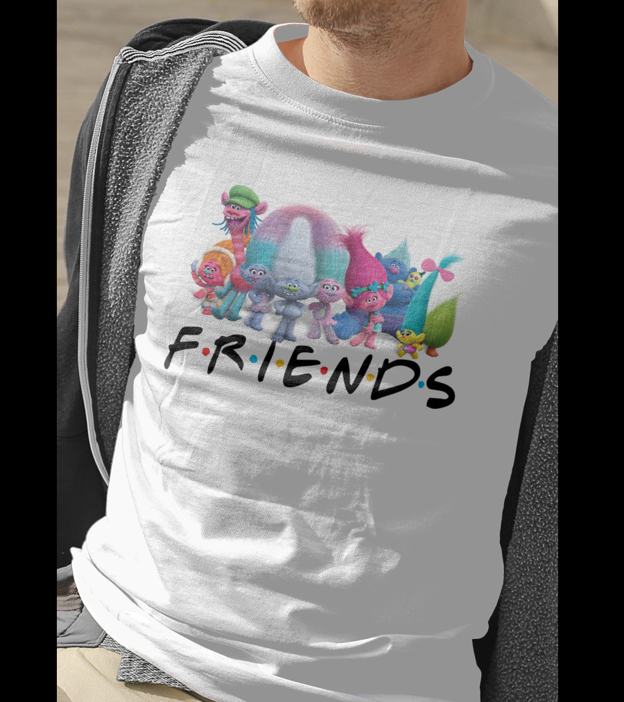 Trolls Cast With Friends Tv Show Font Style T-Shirt
