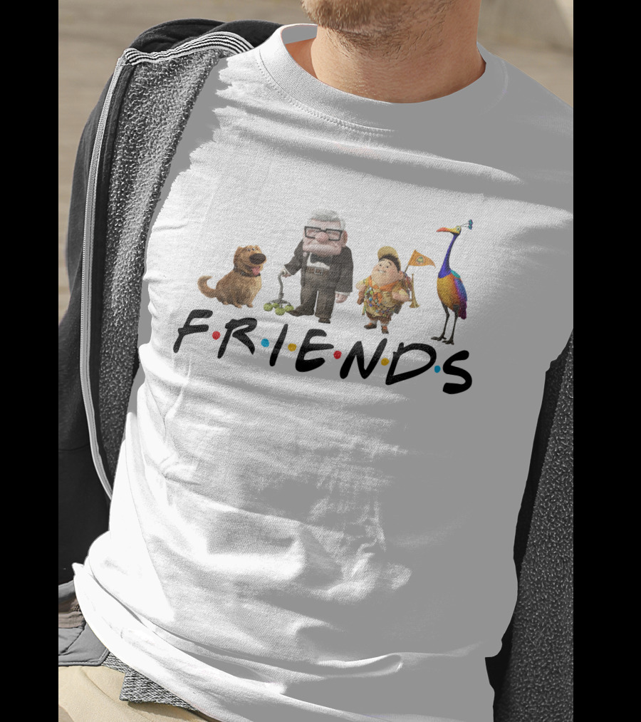 Up Movie Characters With Friends Logo Style T-Shirt