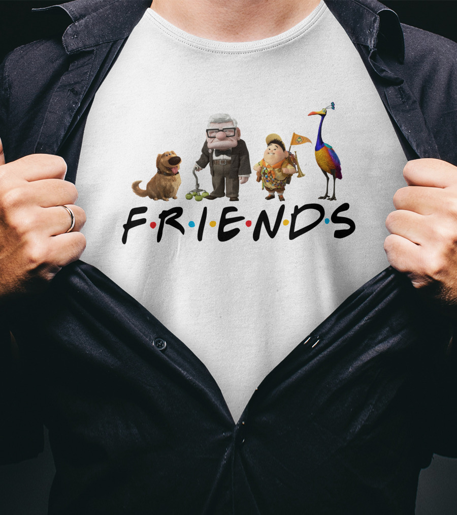 Up Movie Characters With Friends Logo Style T-Shirt