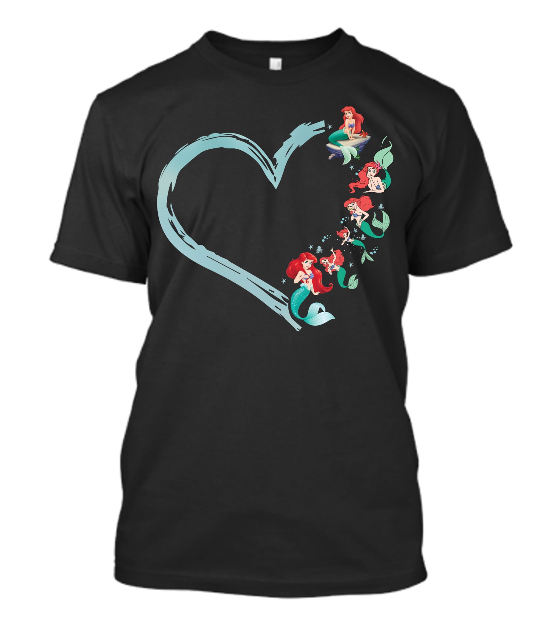 Ariel Heart Mermaid Art With Various Poses And Expressions T-Shirt
