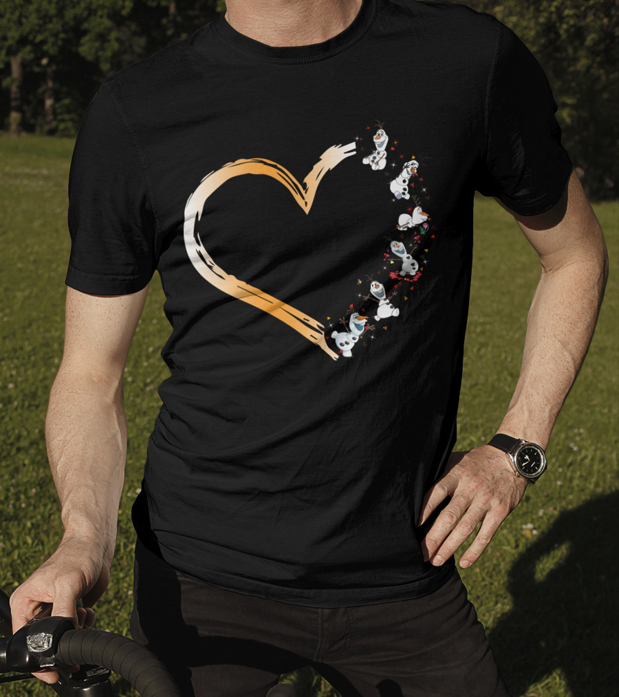 Olaf Heart Whimsical Frozen Characters Embrace T-Shirt