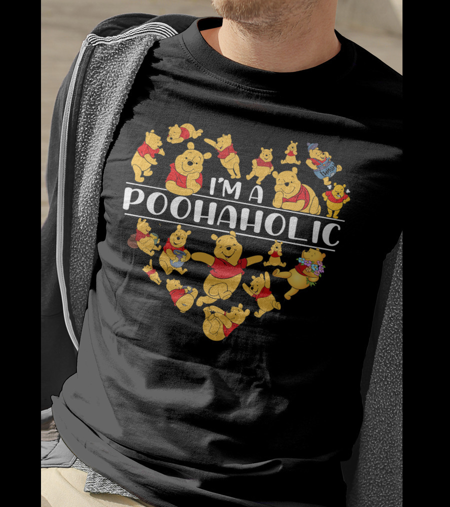 I'm A Poohaholic Heart-Shaped Pooh Bear Enthusiast T-Shirt