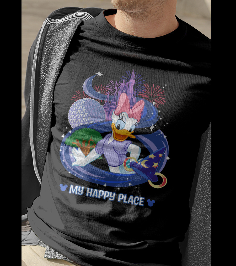 My Happy Place Daisy Fireworks Castle Disney Magic T-Shirt
