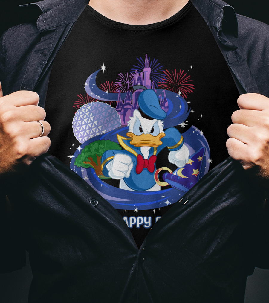 My Happy Place Donald Duck Disney Magic And Fireworks T-Shirt