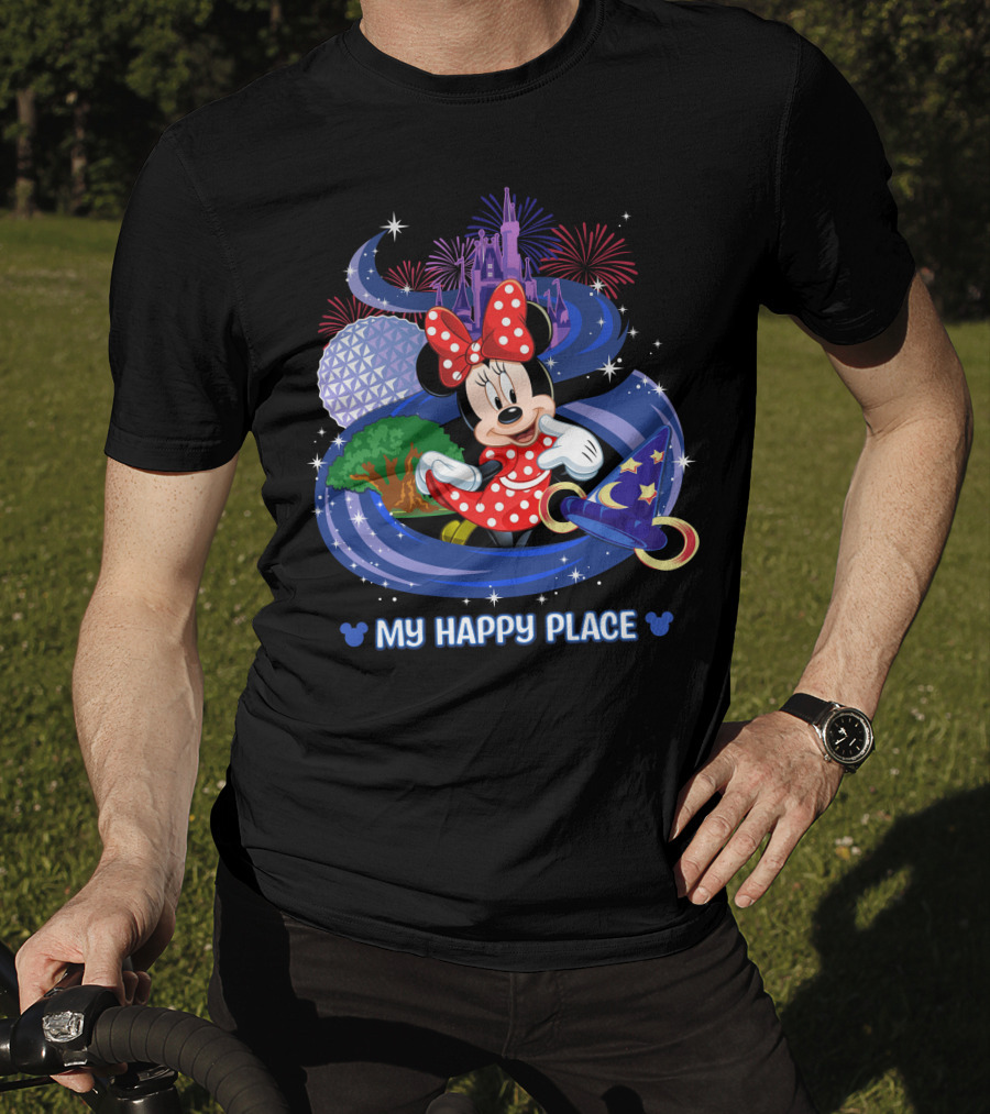 My Happy Place Minnie Mouse Fireworks Disney Theme Park Magic T-Shirt