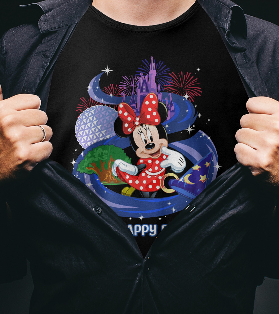 My Happy Place Minnie Mouse Fireworks Disney Theme Park Magic T-Shirt