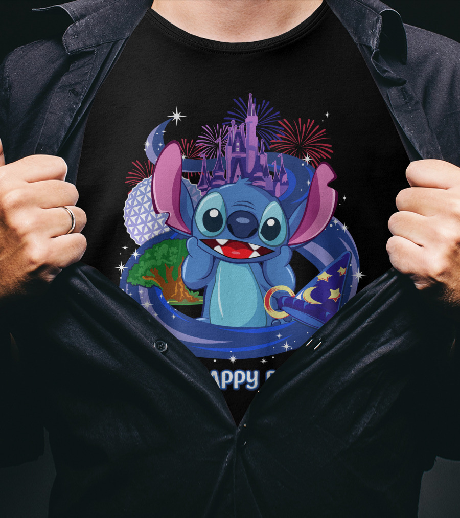 Stitch My Happy Place Disney Theme Park Magic T-Shirt