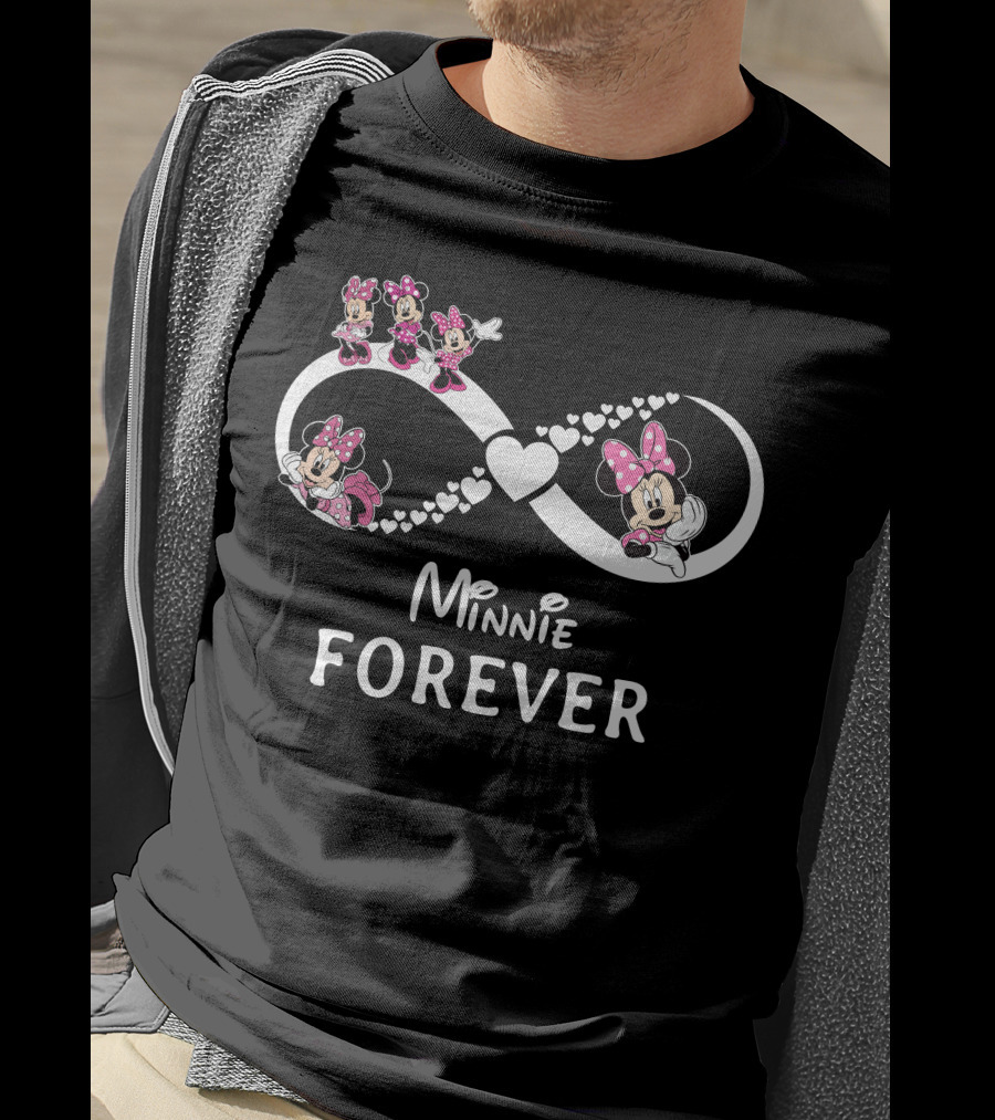 Minnie Forever Infinity Hearts And Bows T-Shirt