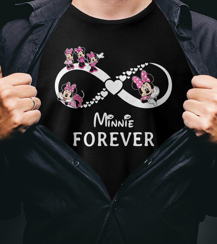 Minnie Forever Infinity Hearts And Bows T-Shirt