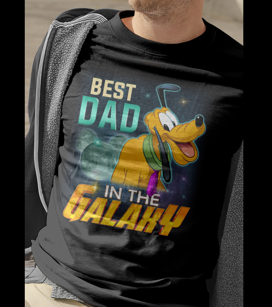 Best Dad In The Galaxy Pluto Disney Mickey Mouse Ears T-Shirt