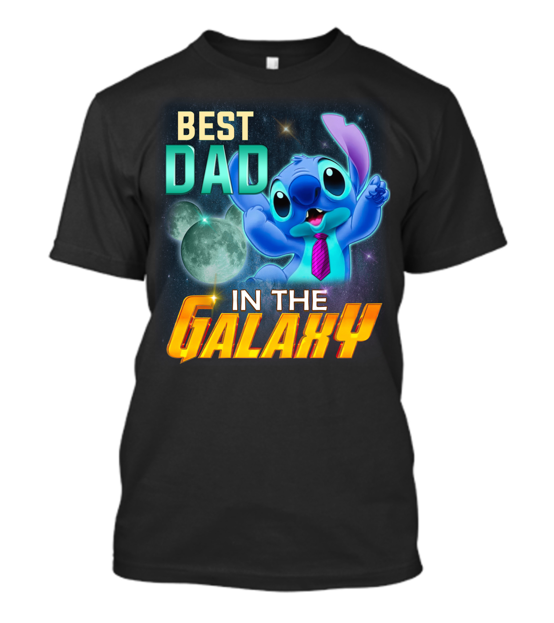 Best Dad IN The Galaxy Stitch T-Shirt