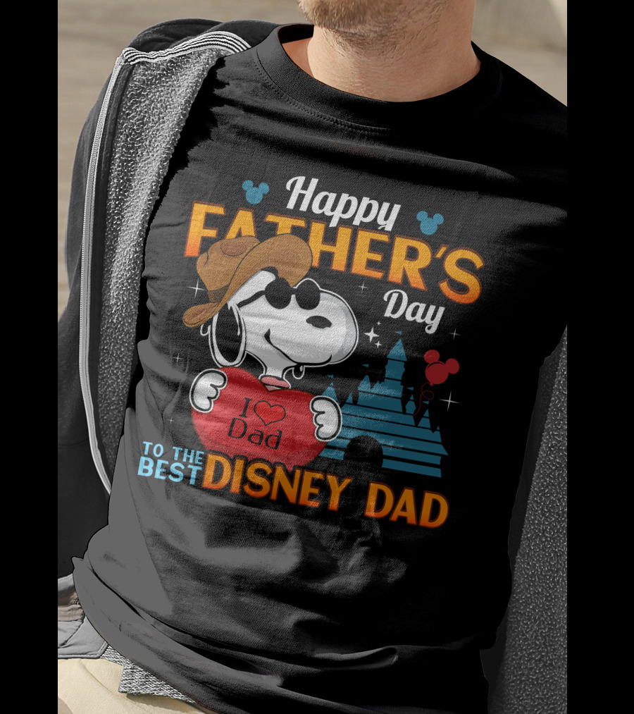 Happy Father's Day Snoopy I Love Dad To The Best Disney Dad T-Shirt