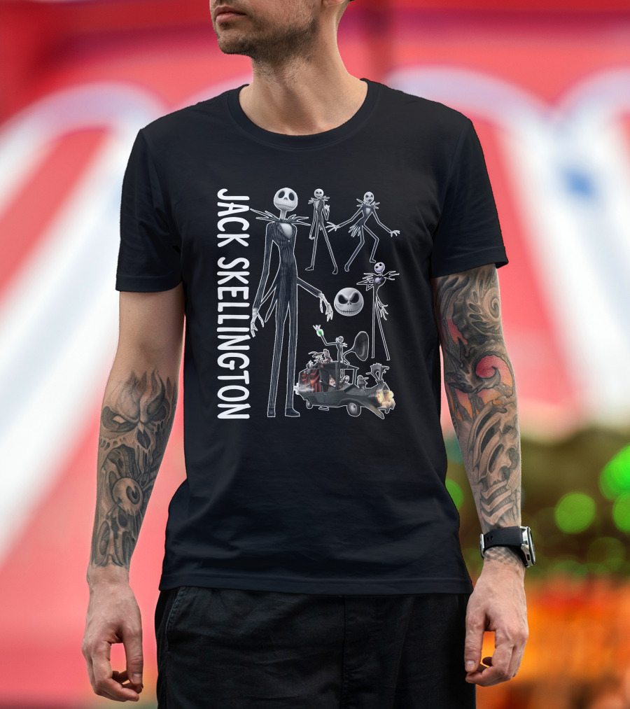 Jack Skellington Characters And Car Scene T-Shirt