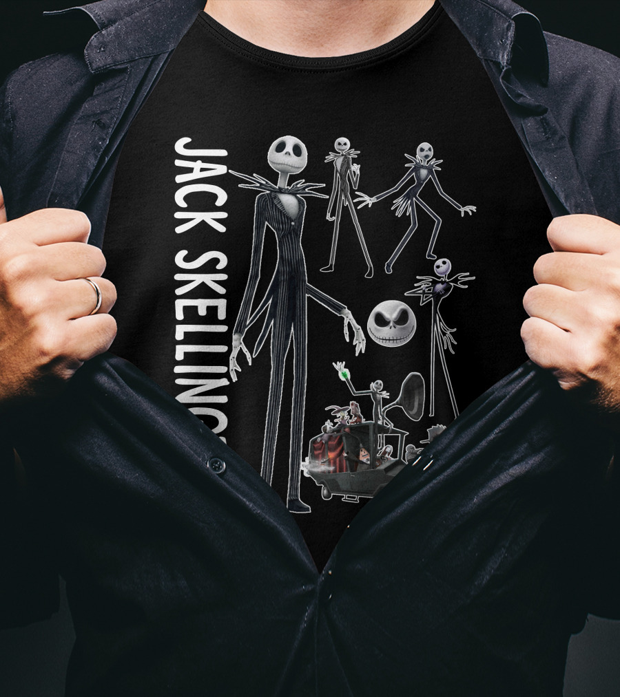 Jack Skellington Characters And Car Scene T-Shirt