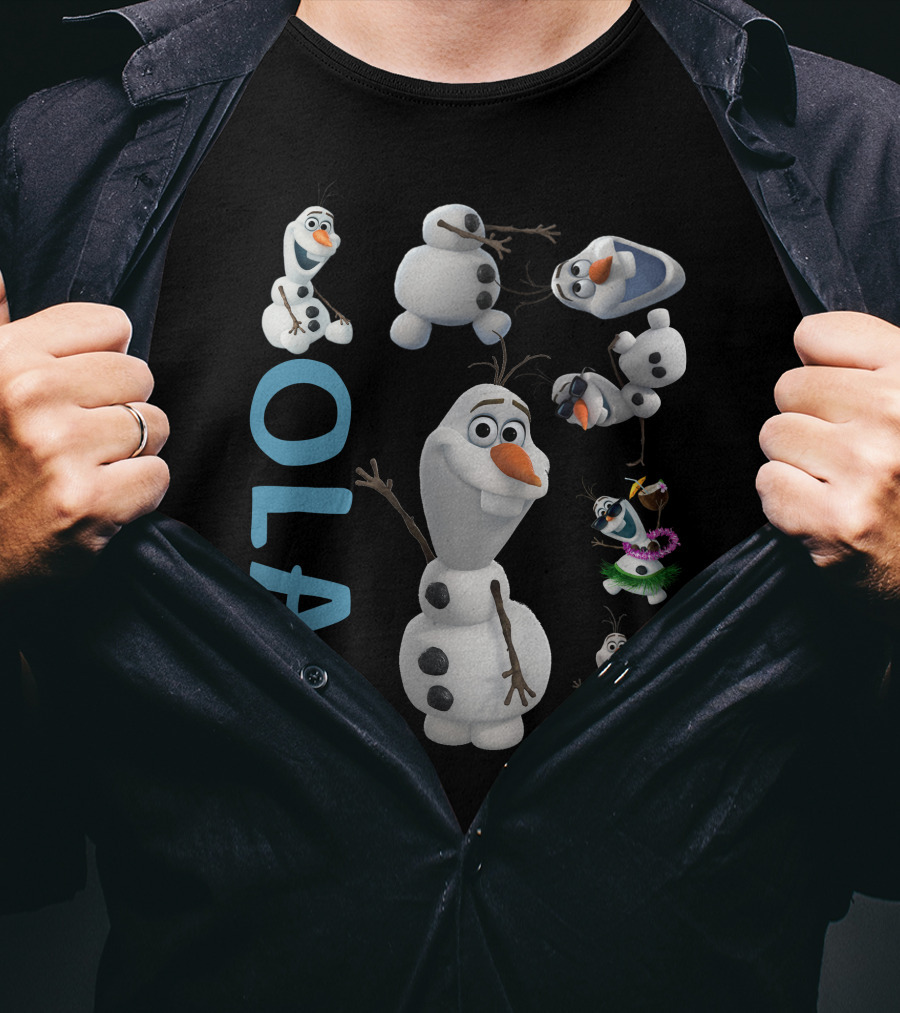 Olaf Frozen Character Multiple Poses Playful Expressions T-Shirt