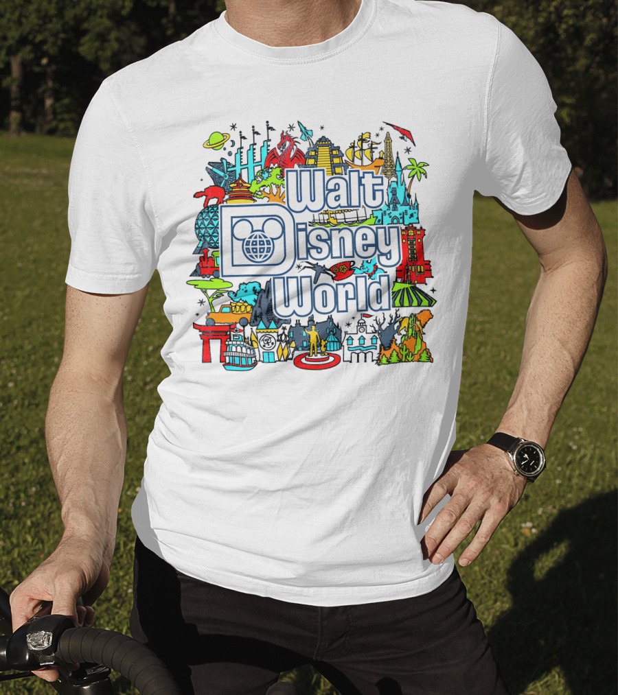 Walt Disney World Landmarks And Attractions Collage T-Shirt