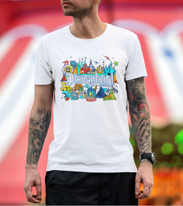 Premium T-Shirt: Disneyland Resort Iconic Attractions and Landmarks T-Shirt Disneyland Resort Iconic Attractions and Landmarks T-Shirt