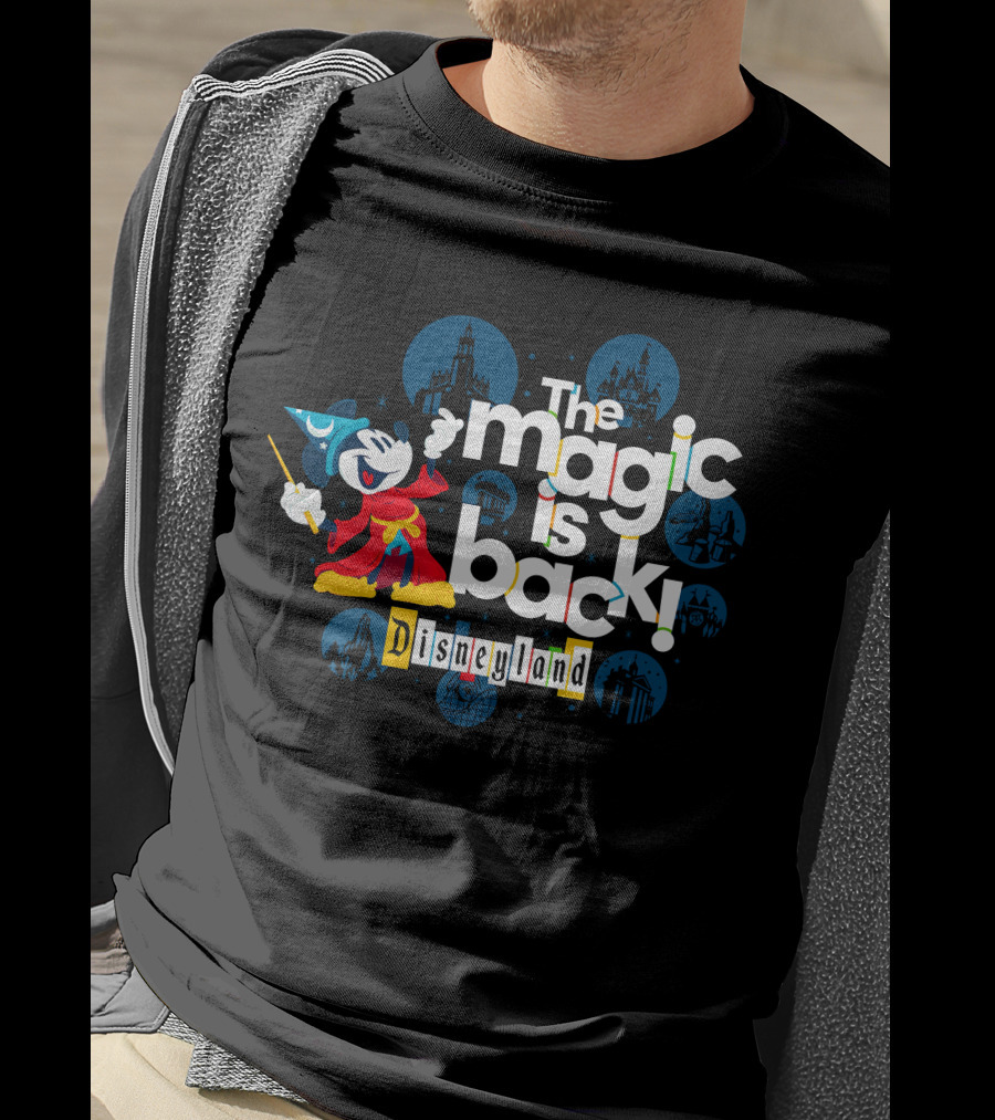 The Magic Is Back Disneyland Sorcerer Mickey T-Shirt